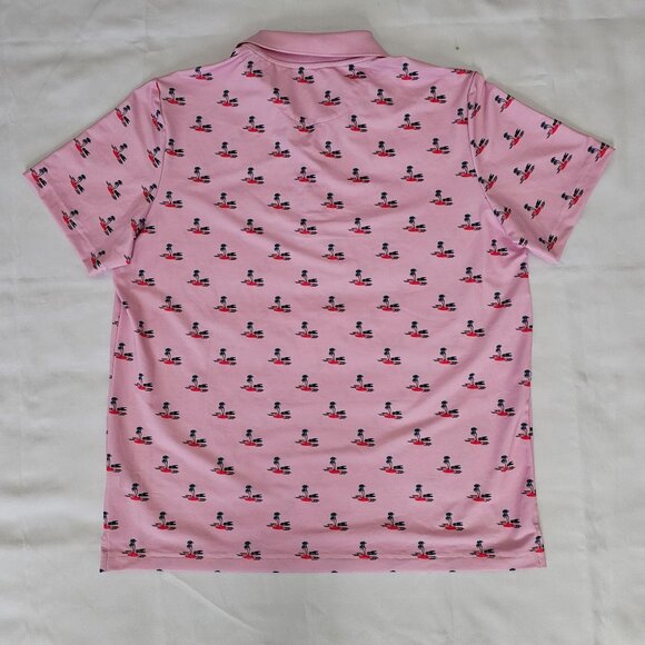 Goodfellow & Co Men's Pink Island Printed Short Sleeve Performance Polo Shirt XL - Picture 4 of 11